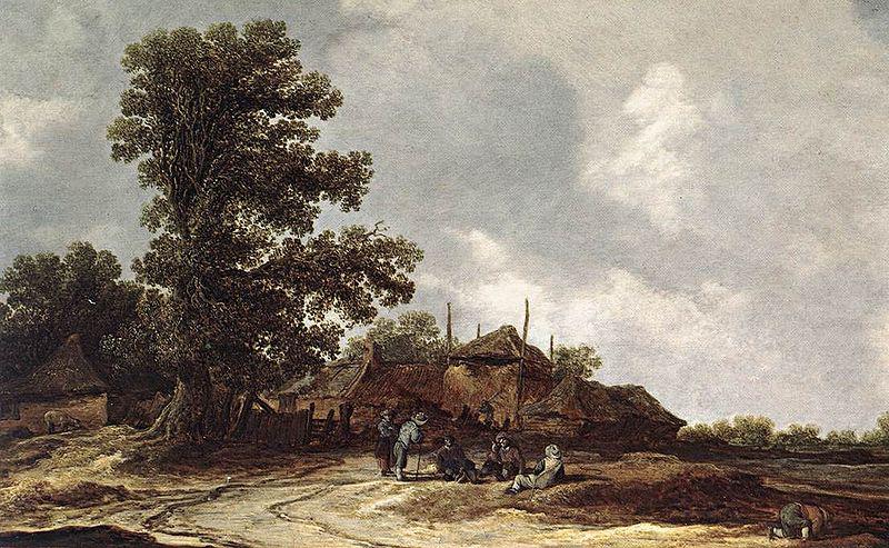 Jan van Goyen Cottages with Haystack by a Muddy Track. Sweden oil painting art